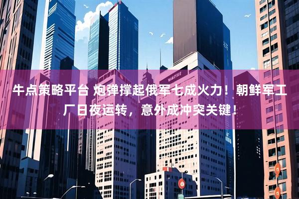 牛点策略平台 炮弹撑起俄军七成火力！朝鲜军工厂日夜运转，意外成冲突关键！